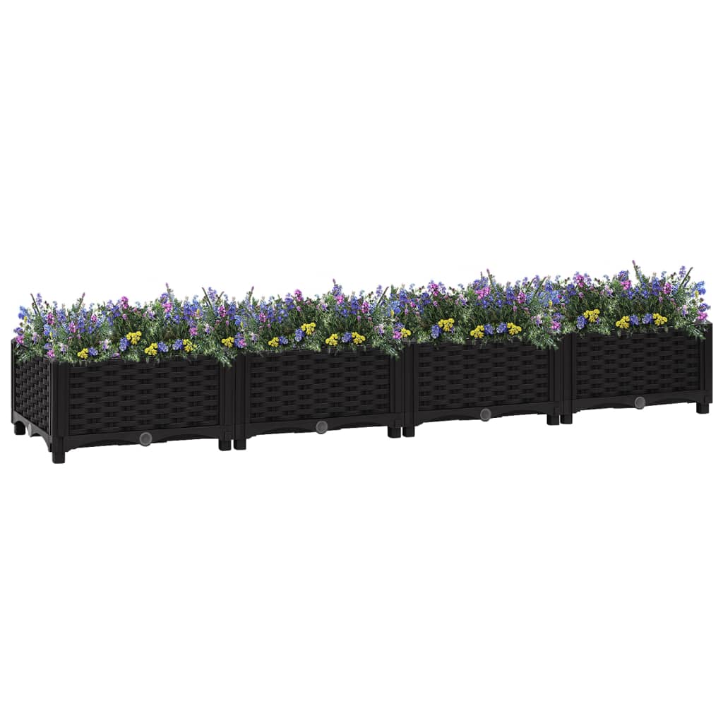 Plantenbak Verhoogd Polypropyleen 160 x 40 x 23 cm Zwart