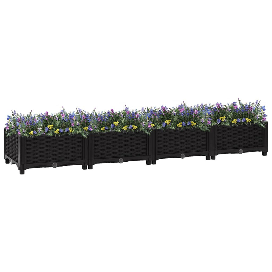 Plantenbak Verhoogd Polypropyleen 160 x 40 x 23 cm Zwart