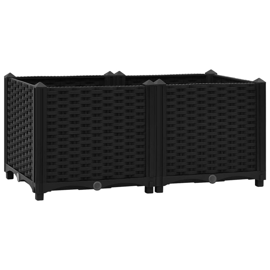 Plantenbak Verhoogd Polypropyleen 80 x 40 x 38 cm Zwart