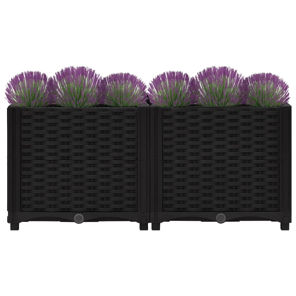 Plantenbak Verhoogd Polypropyleen 80 x 40 x 38 cm Zwart