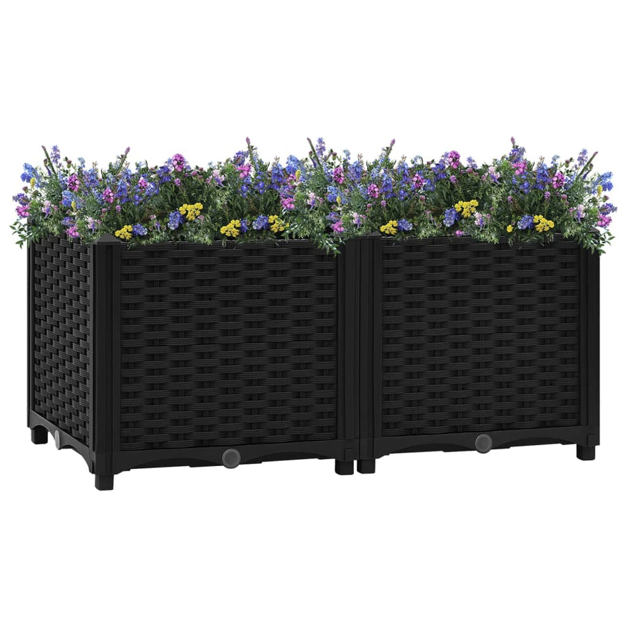 Plantenbak Verhoogd Polypropyleen 80 x 40 x 38 cm Zwart