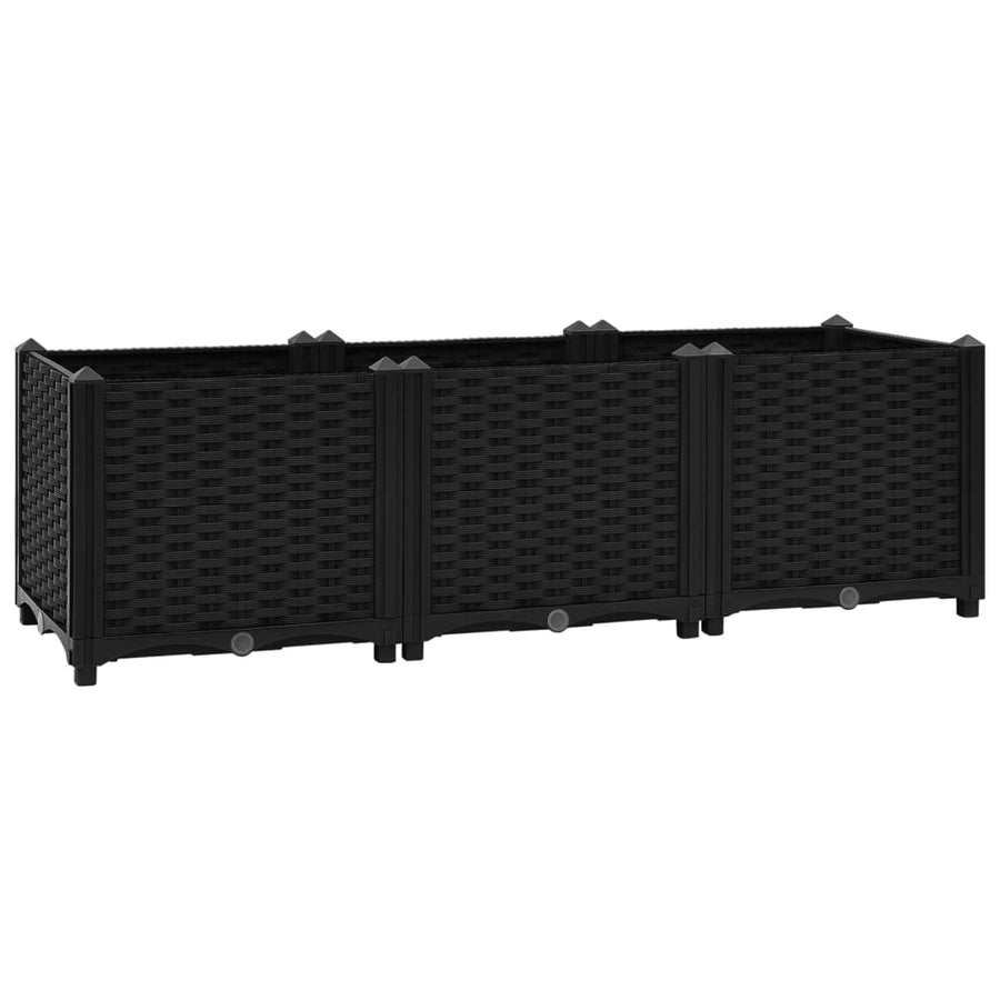 Plantenbak Verhoogd Polypropyleen 120 x 40 x 38 cm Zwart