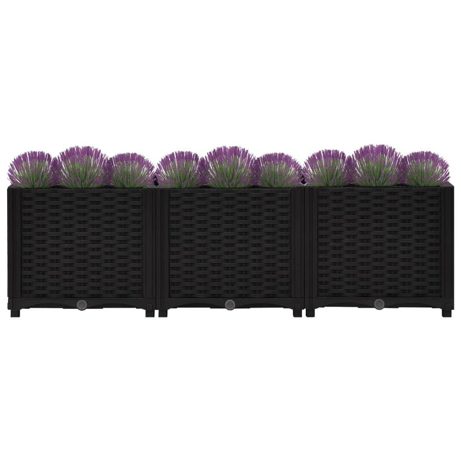 Plantenbak Verhoogd Polypropyleen 120 x 40 x 38 cm Zwart