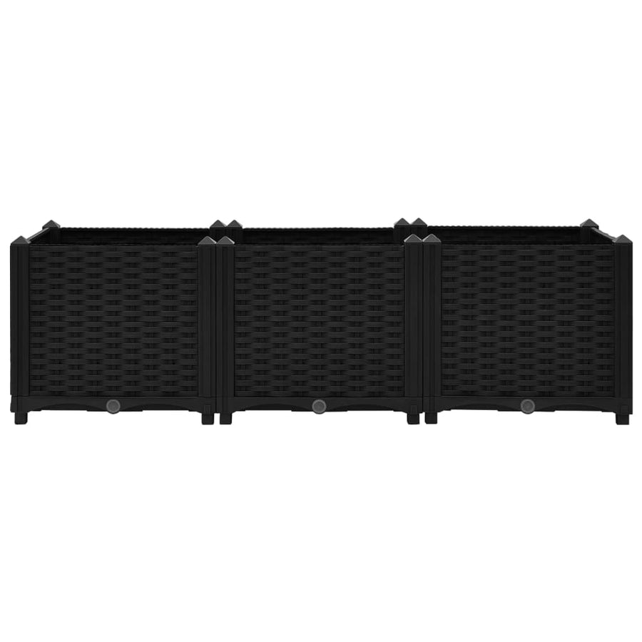 Plantenbak Verhoogd Polypropyleen 120 x 40 x 38 cm Zwart