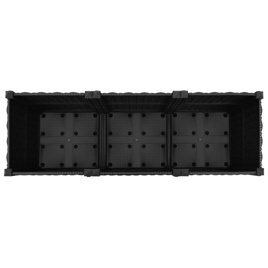 Plantenbak Verhoogd Polypropyleen 120 x 40 x 38 cm Zwart