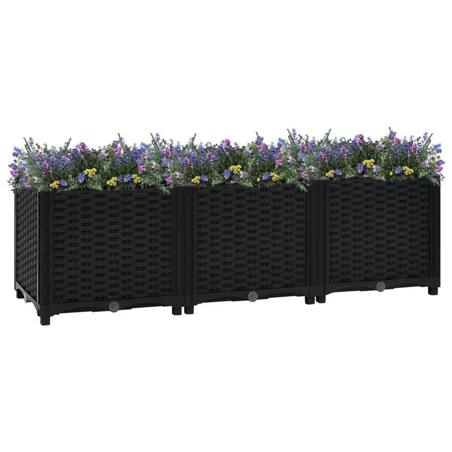 Plantenbak Verhoogd Polypropyleen 120 x 40 x 38 cm Zwart