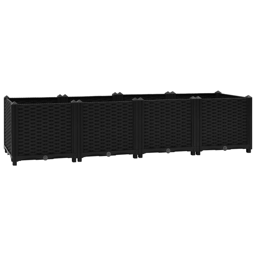 Plantenbak Verhoogd Polypropyleen 160 x 40 x 38 cm Zwart
