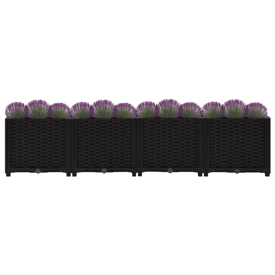 Plantenbak Verhoogd Polypropyleen 160 x 40 x 38 cm Zwart