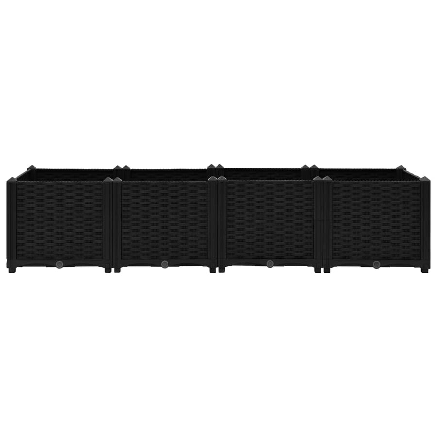 Plantenbak Verhoogd Polypropyleen 160 x 40 x 38 cm Zwart