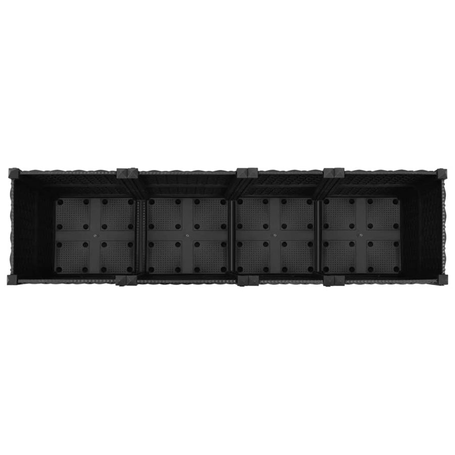 Plantenbak Verhoogd Polypropyleen 160 x 40 x 38 cm Zwart