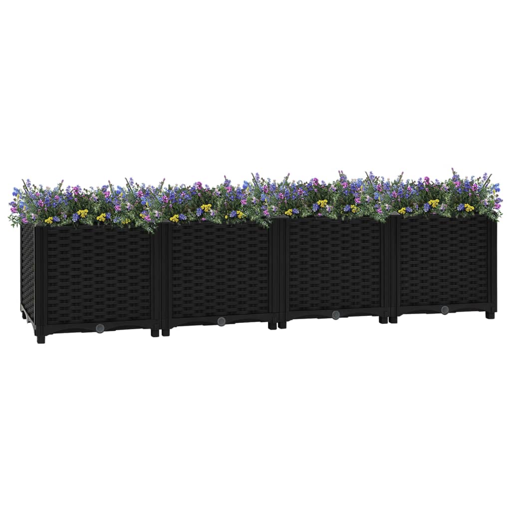 Plantenbak Verhoogd Polypropyleen 160 x 40 x 38 cm Zwart