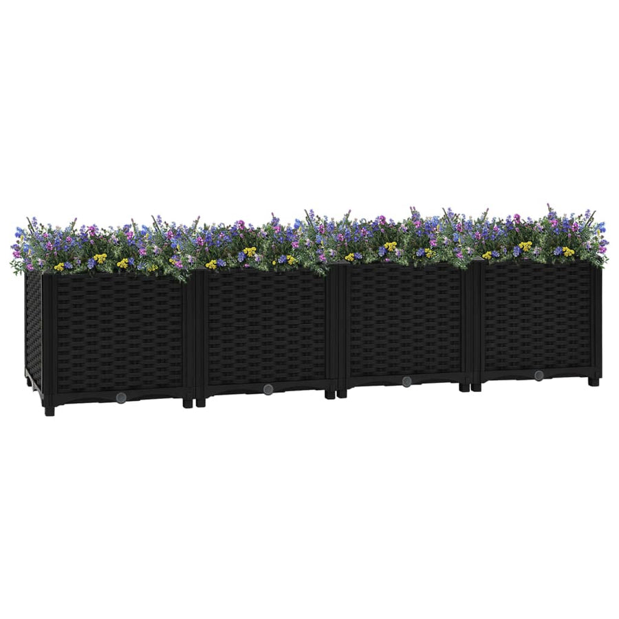 Plantenbak Verhoogd Polypropyleen 160 x 40 x 38 cm Zwart