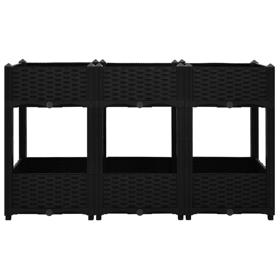Plantenbak Verhoogd Polypropyleen 120 x 40 x 71 cm Zwart