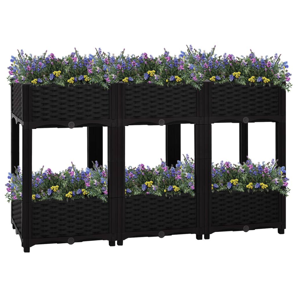 Plantenbak Verhoogd Polypropyleen 120 x 40 x 71 cm Zwart