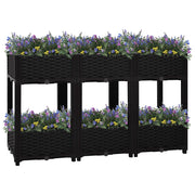 Plantenbak verhoogd 120x40x71 cm zwart polypropyleen