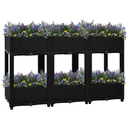 Plantenbak Verhoogd Polypropyleen 120 x 40 x 71 cm Zwart