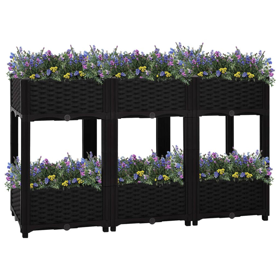 Plantenbak Verhoogd Polypropyleen 120 x 40 x 71 cm Zwart