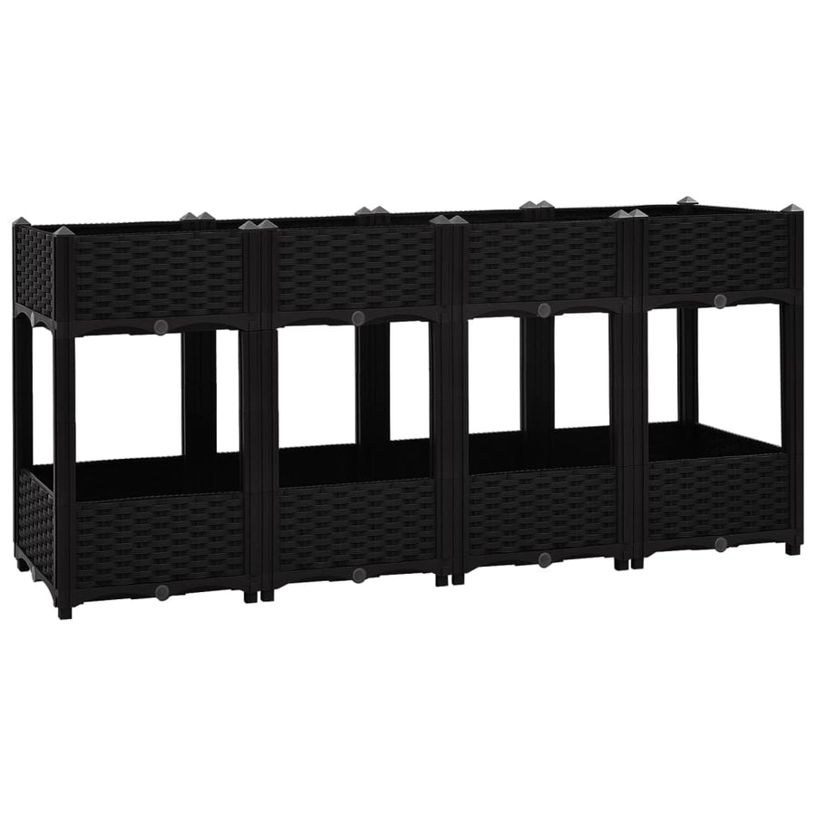 Plantenbak Verhoogd Polypropyleen 160 x 40 x 71 cm Zwart