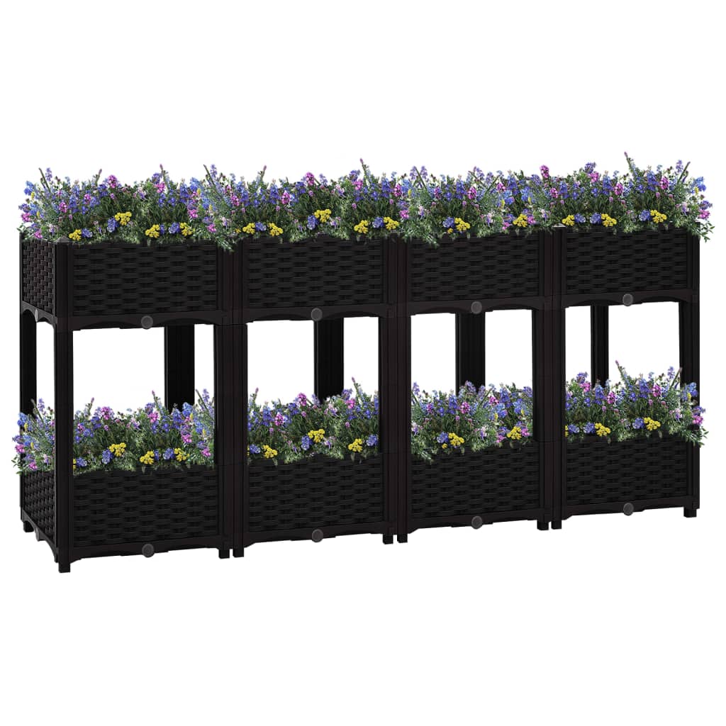 Plantenbak Verhoogd Polypropyleen 160 x 40 x 71 cm Zwart