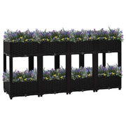 Plantenbak verhoogd 160x40x71 cm zwart polypropyleen
