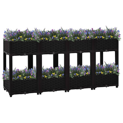 Plantenbak Verhoogd Polypropyleen 160 x 40 x 71 cm Zwart