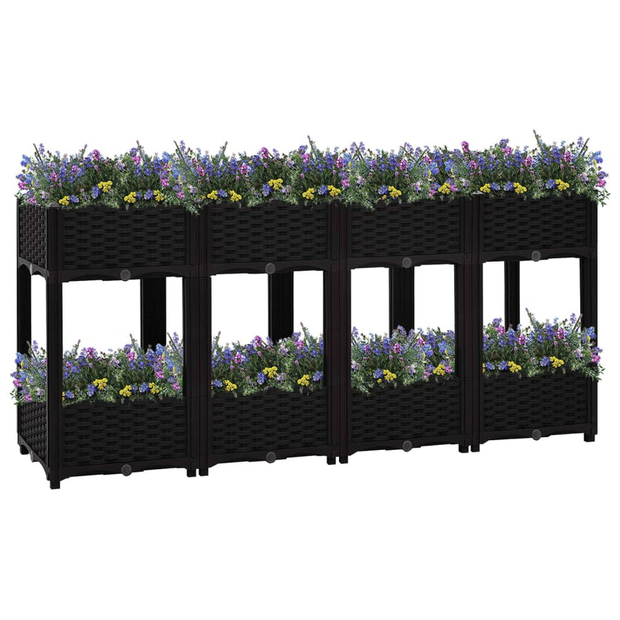 Plantenbak Verhoogd Polypropyleen 160 x 40 x 71 cm Zwart