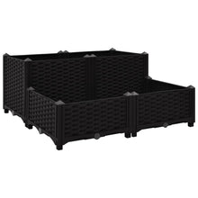 Plantenbak Verhoogd 80X80X38 Cm Polypropyleen 80 x 80 x (23-38) cm Zwart