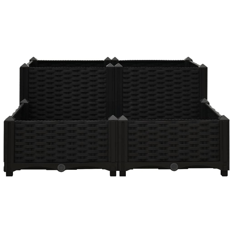 Plantenbak Verhoogd 80X80X38 Cm Polypropyleen 80 x 80 x (23-38) cm Zwart