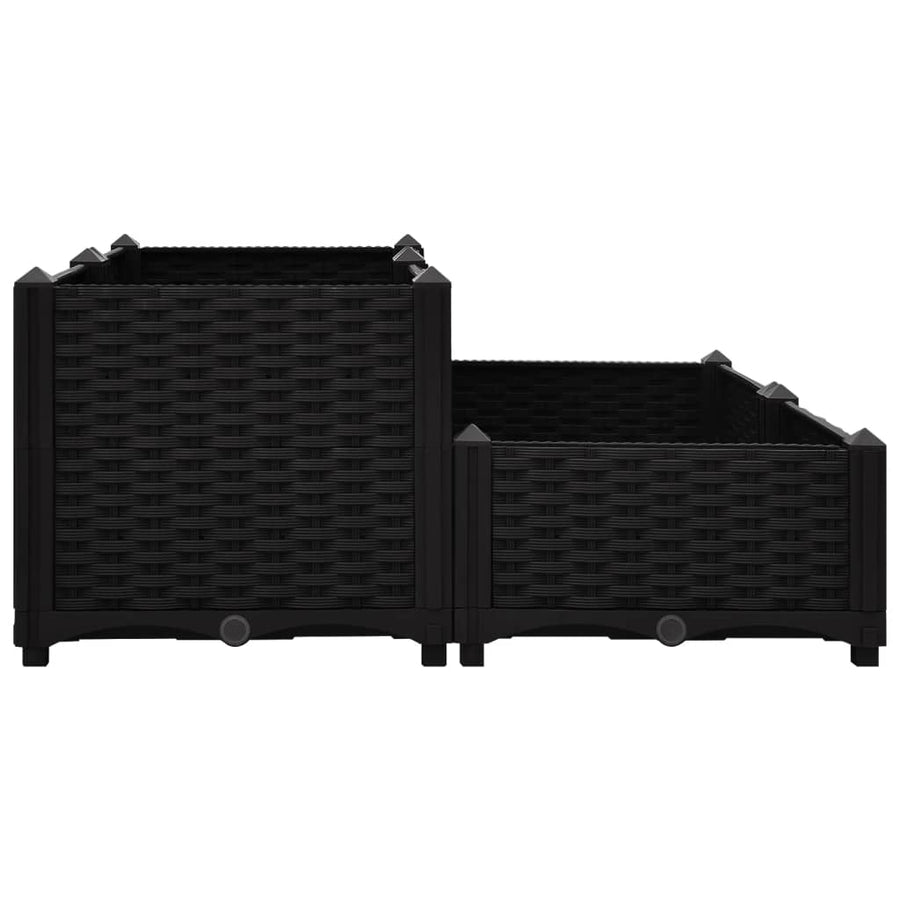 Plantenbak Verhoogd 80X80X38 Cm Polypropyleen 80 x 80 x (23-38) cm Zwart