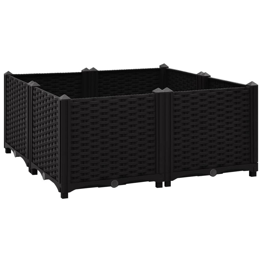 Plantenbak Verhoogd Polypropyleen 80 x 80 x 38 cm Zwart