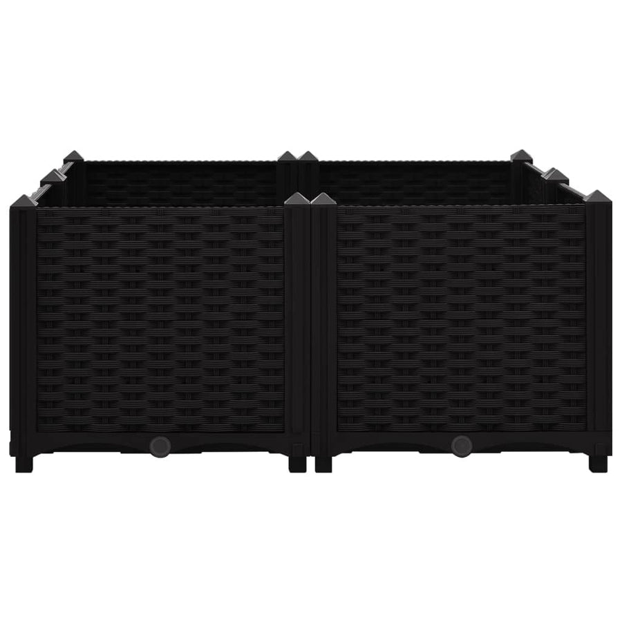 Plantenbak Verhoogd Polypropyleen 80 x 80 x 38 cm Zwart