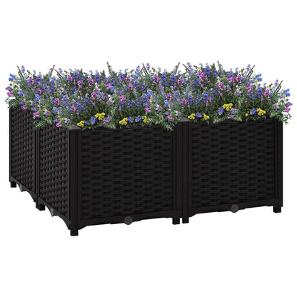Plantenbak Verhoogd Polypropyleen 80 x 80 x 38 cm Zwart