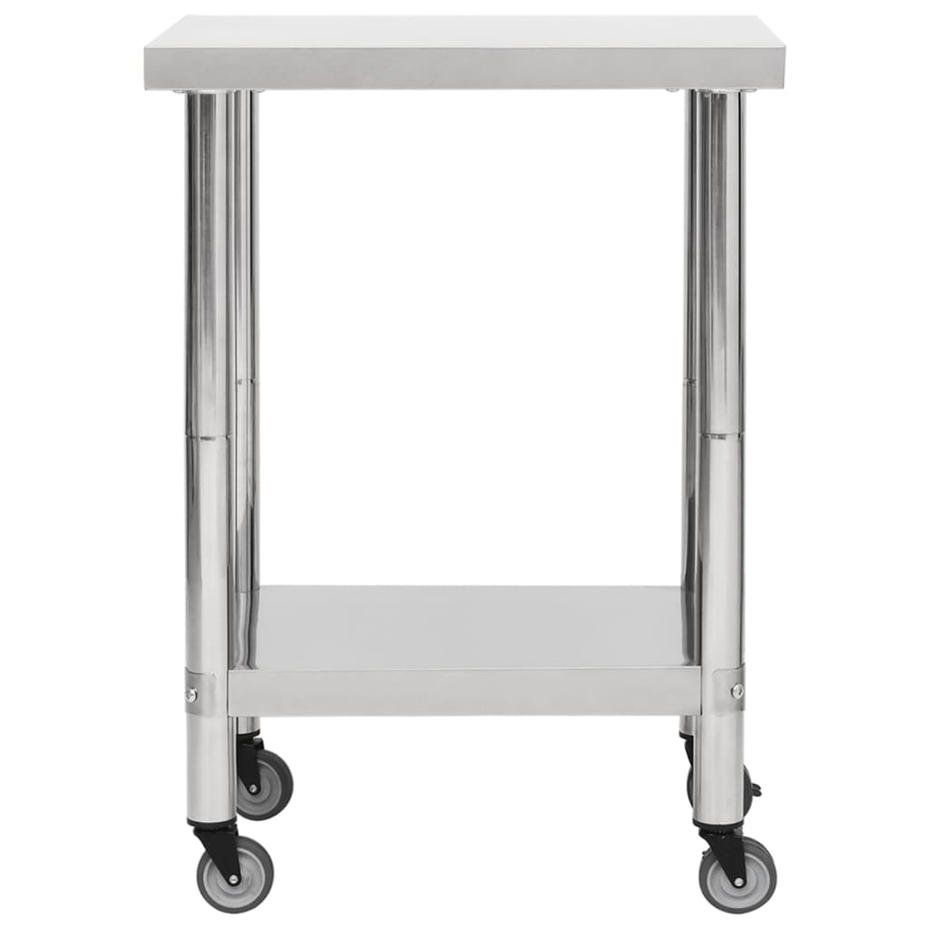 Keukenwerktafel Met Wielen 60X30X85 Cm Roestvrij Staal 1 60 x 30 x 85 cm