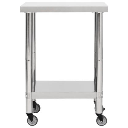 Keukenwerktafel Met Wielen 60X30X85 Cm Roestvrij Staal 1 60 x 30 x 85 cm