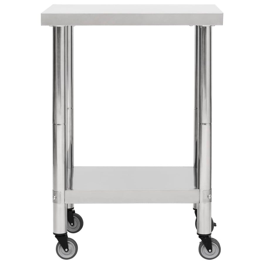 Keukenwerktafel Met Wielen 60X30X85 Cm Roestvrij Staal 1 60 x 30 x 85 cm