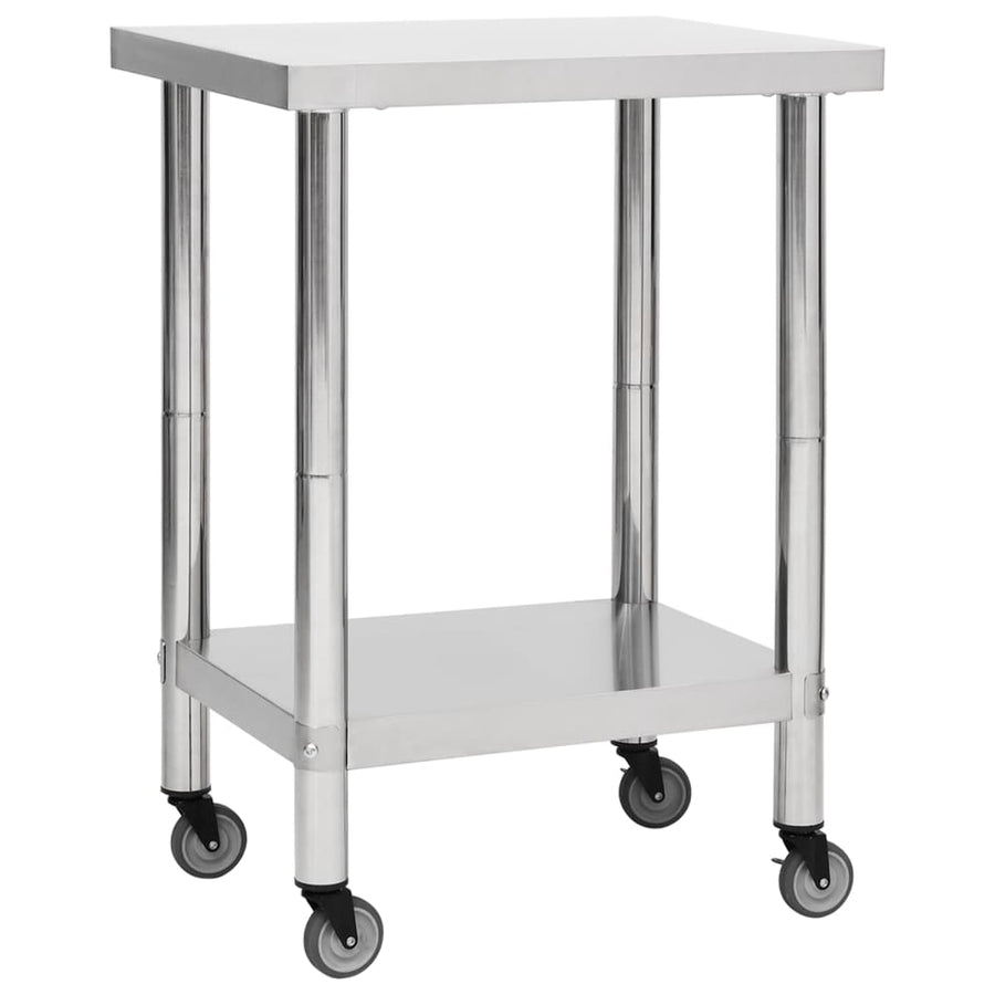 Keukenwerktafel Met Wielen Roestvrij Staal 60 x 45 x 85 cm
