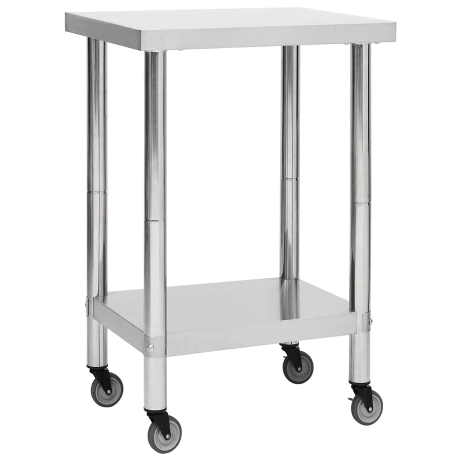 Keukenwerktafel Met Wielen Roestvrij Staal 60 x 60 x 85 cm