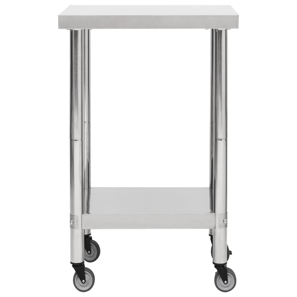 Keukenwerktafel Met Wielen Roestvrij Staal 60 x 60 x 85 cm