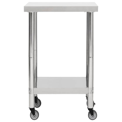 Keukenwerktafel Met Wielen Roestvrij Staal 60 x 60 x 85 cm
