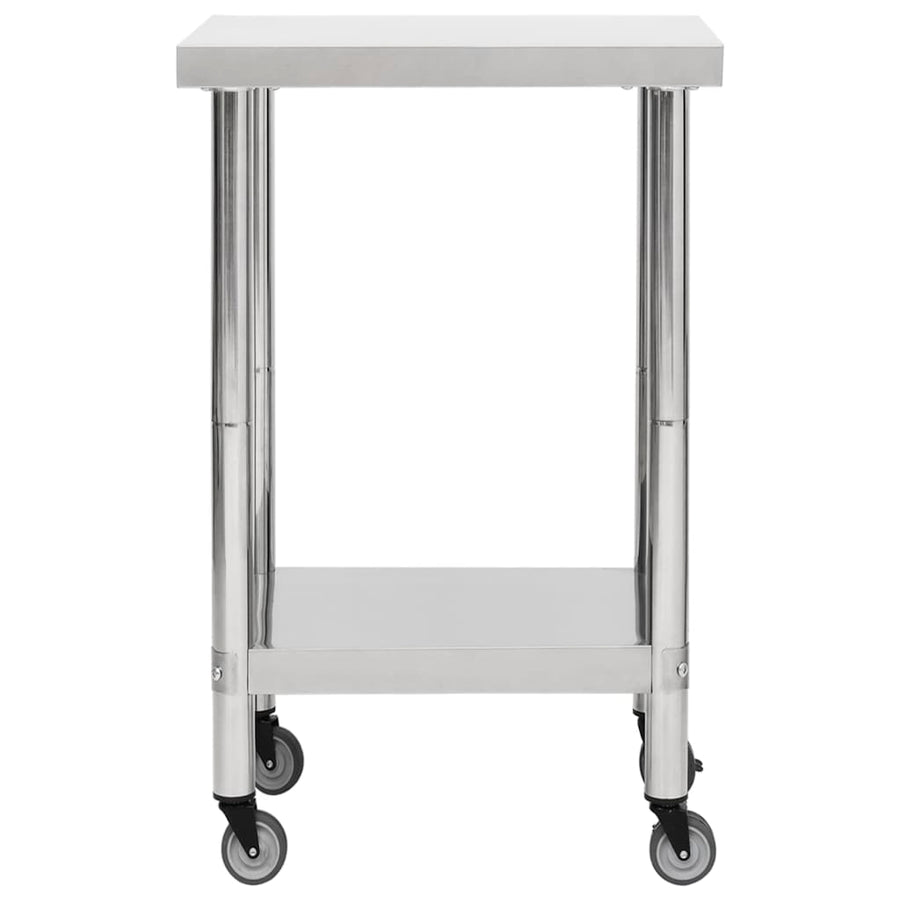 Keukenwerktafel Met Wielen Roestvrij Staal 60 x 60 x 85 cm
