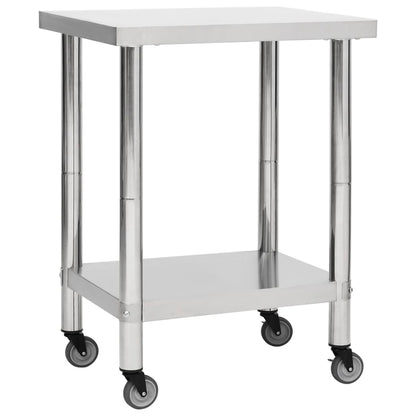 Keukenwerktafel Met Wielen Roestvrij Staal 1 80 x 30 x 85 cm