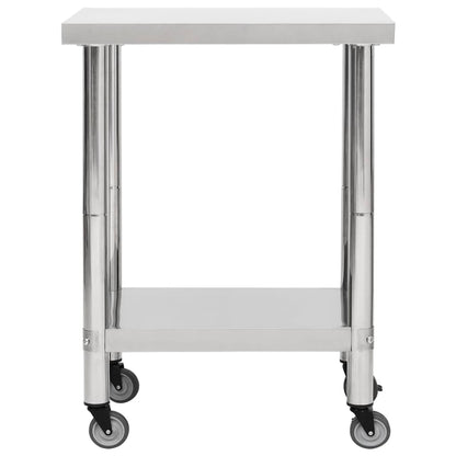 Keukenwerktafel Met Wielen Roestvrij Staal 1 80 x 30 x 85 cm