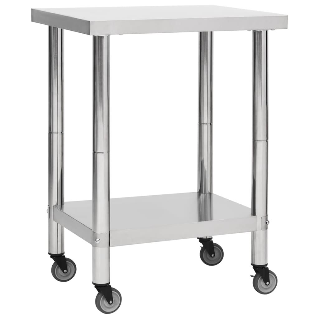Keukenwerktafel Met Wielen Roestvrij Staal 80 x 45 x 85 cm