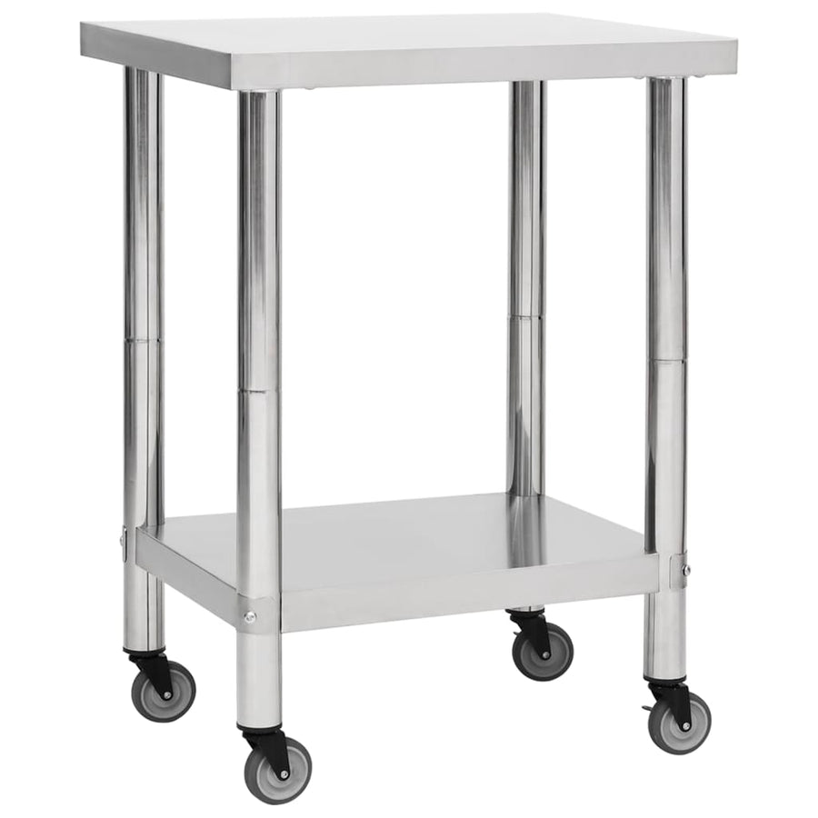 Keukenwerktafel Met Wielen Roestvrij Staal 80 x 45 x 85 cm
