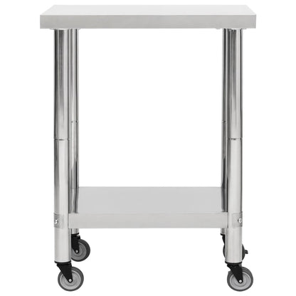 Keukenwerktafel Met Wielen Roestvrij Staal 80 x 45 x 85 cm