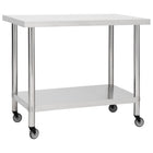 Keukenwerktafel 80x60x85 cm roestvrij staal met wielen