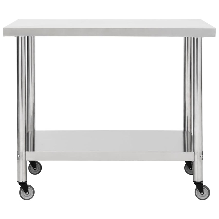 Keukenwerktafel Met Wielen Roestvrij Staal 80 x 60 x 85 cm