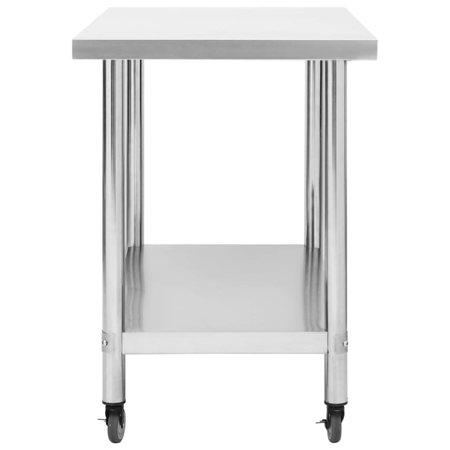 Keukenwerktafel Met Wielen Roestvrij Staal 80 x 60 x 85 cm