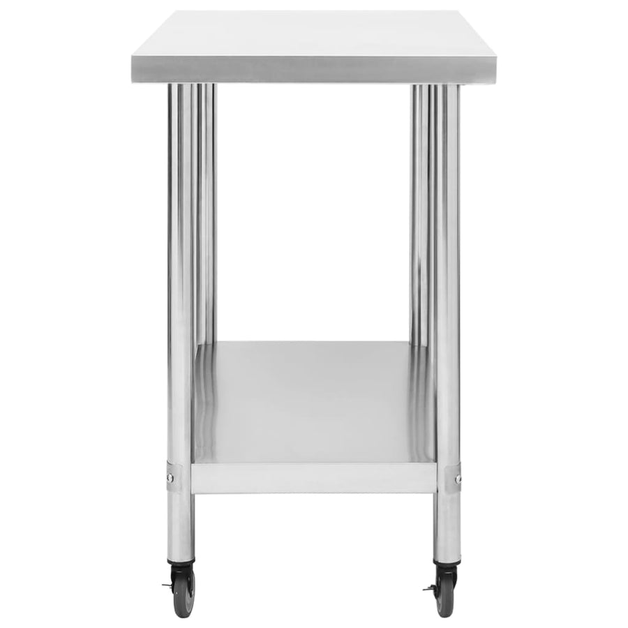 Keukenwerktafel Met Wielen Roestvrij Staal 100 x 30 x 85 cm