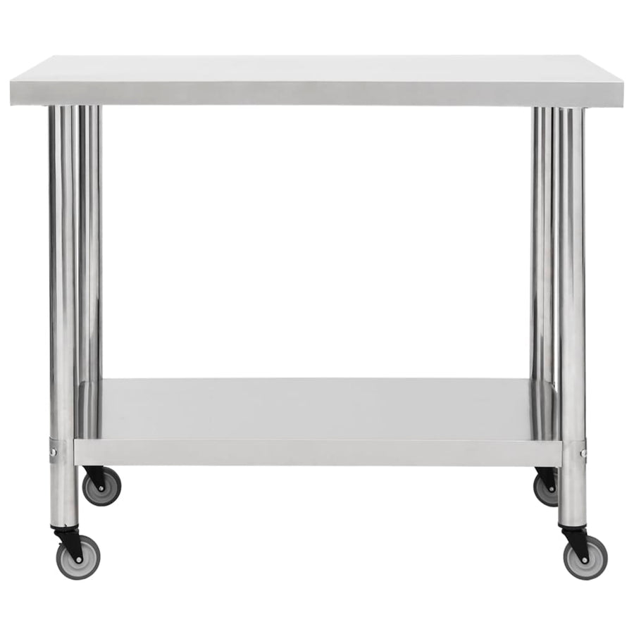 Keukenwerktafel Met Wielen Roestvrij Staal 100 x 45 x 85 cm